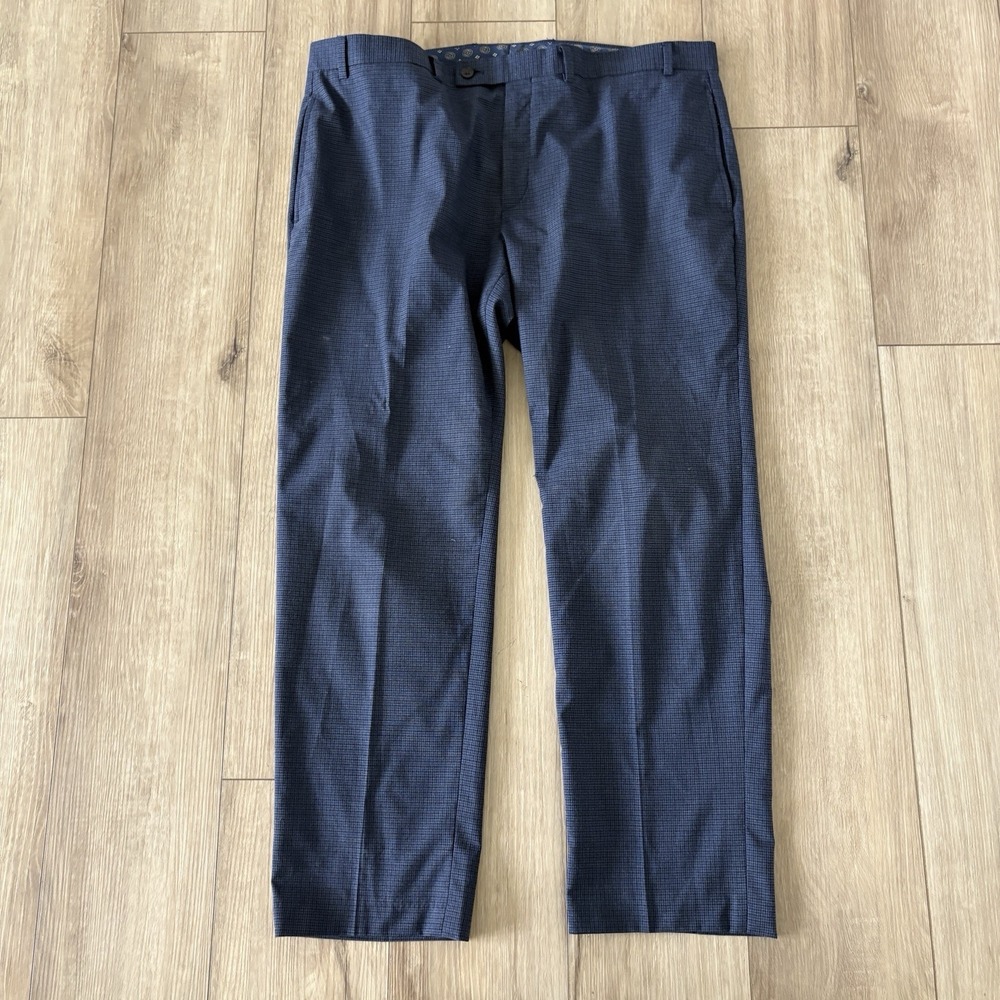 Lauren Ralph Lauren Men's Blue‎ Plaid Dress Pants 40x30 Flat Front